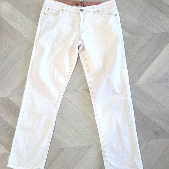 Patsy AMO Emilia 61 White Denim Jeans, Size33/32 - Picture 1 of 8